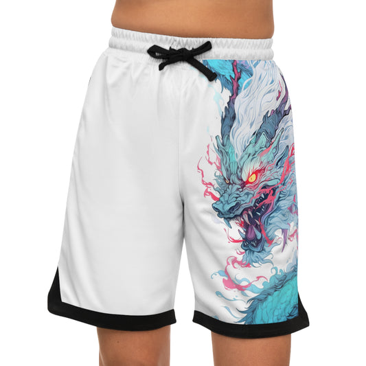 Azure Dragon unisex Basketball Rib Shorts